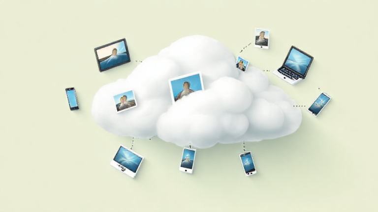 Imagem de destaque mostrando a recuperação de fotos na nuvem usando aplicativos.