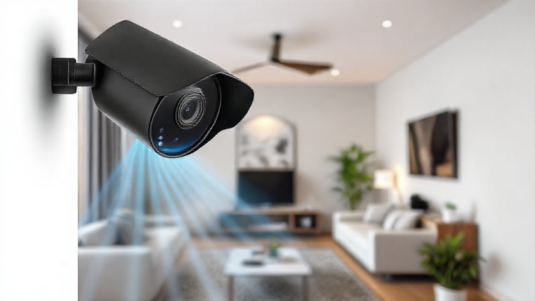 Imagem representando um aplicativo de monitoramento de câmera em tempo real em um dispositivo Android.