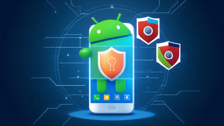 Imagem de um smartphone Android em processo de escaneamento por um aplicativo antivírus gratuito.