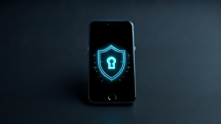 Imagem de aplicativo de antivírus protegendo um smartphone