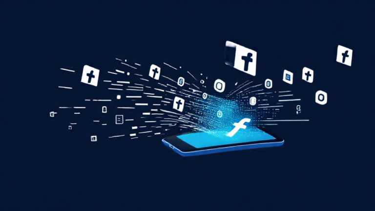 Imagem de um smartphone exibindo o Facebook com indicação de aumento de velocidade.