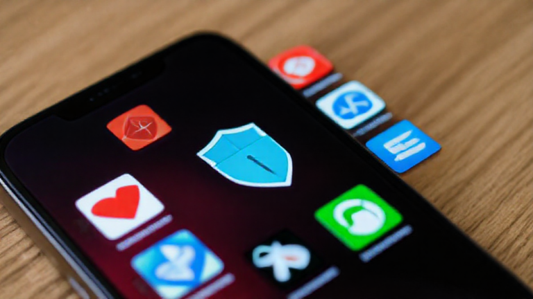 Smartphone exibindo um aplicativo de antivírus em ação para proteção contra malware e segurança digital.