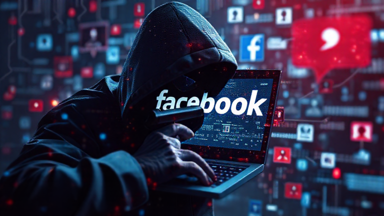 Imagem ilustrando espionagem digital no Facebook Messenger.