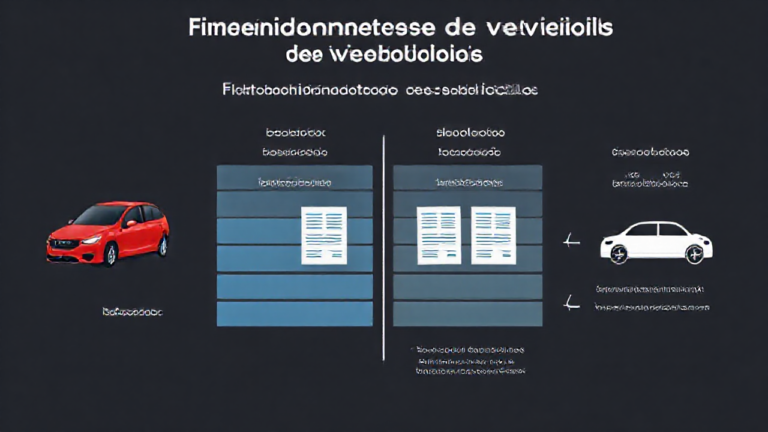 Ilustração de um carro novo ao lado de documentos de financiamento e leasing.