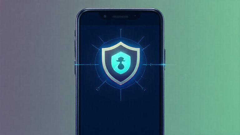 Imagem de um smartphone com um aplicativo de antivírus em destaque, representando segurança digital para dispositivos móveis.