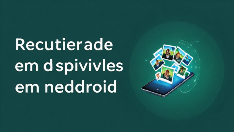 Aplicativo de recuperação de fotos para Android em uso.