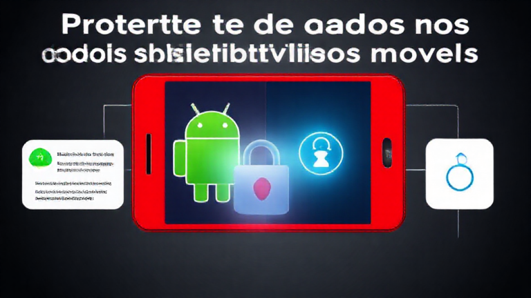 Imagem de um celular com tela de antivírus gratuito destacando proteção contra malware.