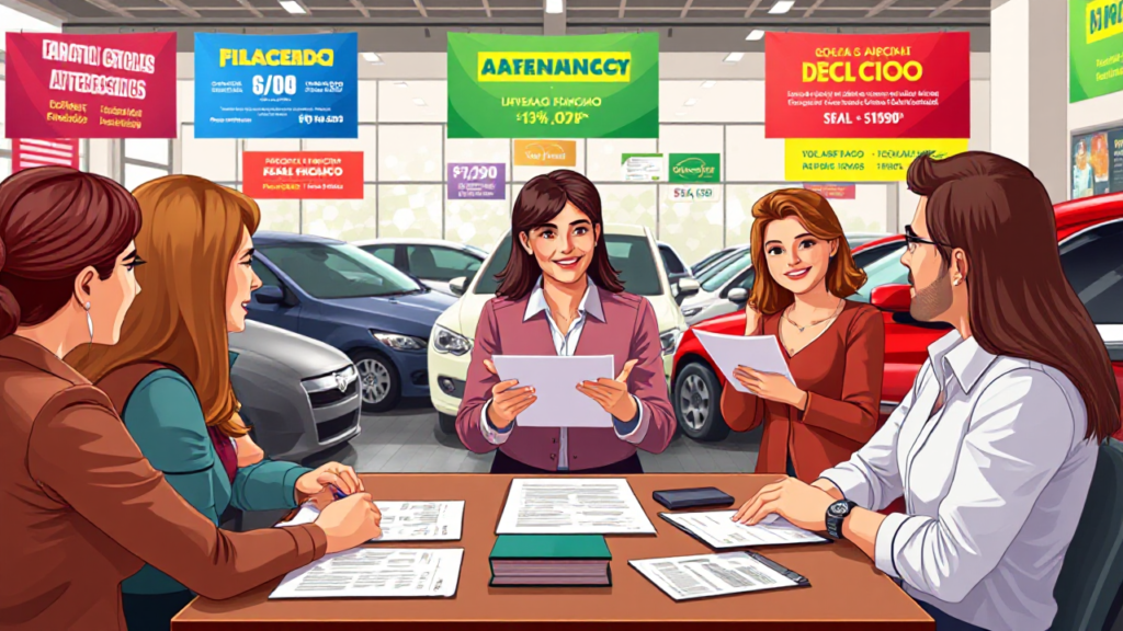 Imagine ilustrativă despre finanțarea auto în Mexic, care arată documente și opțiuni financiare.