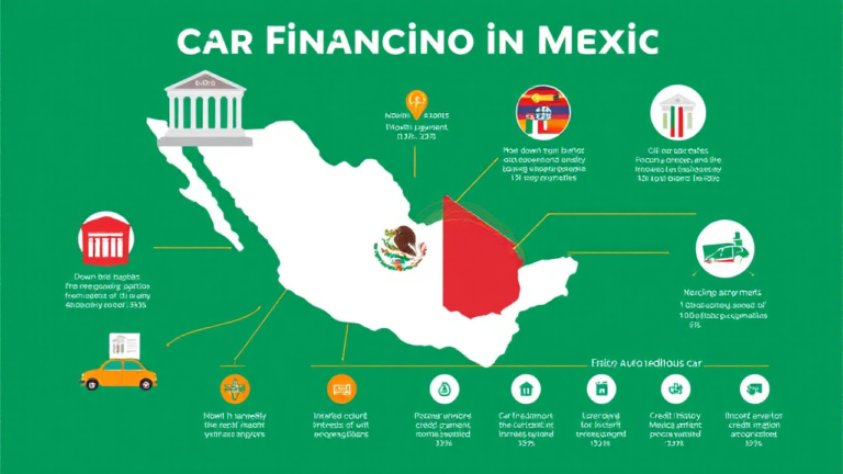 Imagem representativa sobre financiamento de carros no México, destacando opções e dicas para ajudar na compra de veículos.