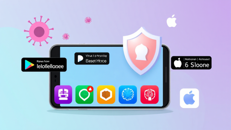 Imagem dos melhores aplicativos de antivírus gratuitos disponíveis na Play Store e App Store para Android e iOS.