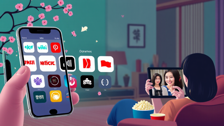 Imagem destacando aplicativos de streaming para doramas.