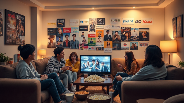 Imagem que representa a curiosidade sobre a popularidade dos doramas e o streaming de séries e filmes.