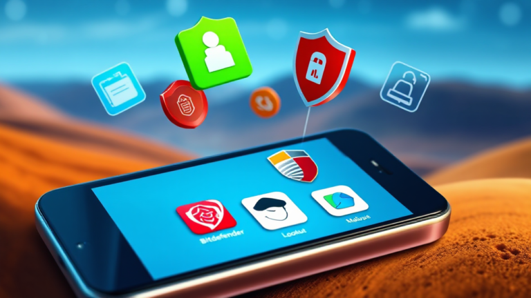Imagem de aplicativos de antivírus gratuitos para celulares Android e iOS, mostrando a importância da segurança digital.