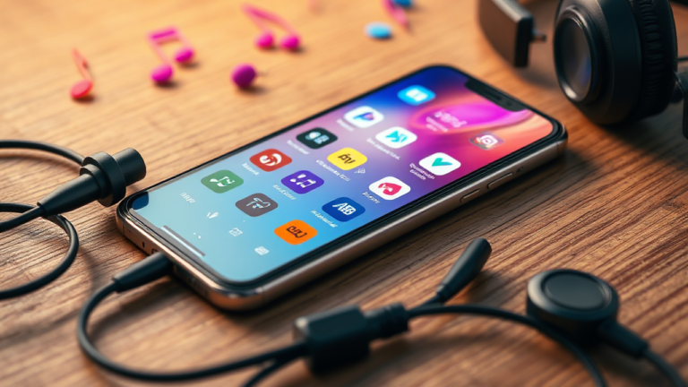 Imagem ilustrativa de aplicativos para ouvir música no celular Android e iOS.