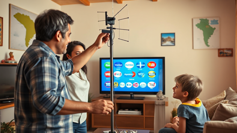 Imagem ilustrativa sobre o kit de antena digital gratuito na Argentina, promovendo conectividade e inclusão social.