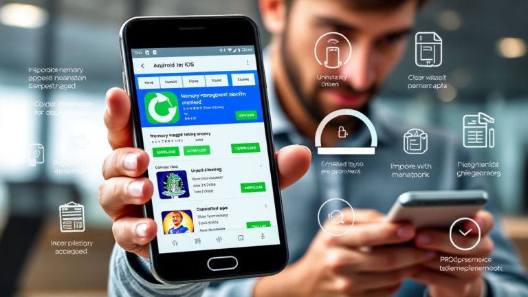 Imagem ilustrativa sobre a otimização de memória em celulares Android e iOS.