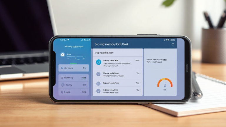 Imagem ilustrativa sobre otimização de memória em celulares, destacando dicas para Android e iOS.