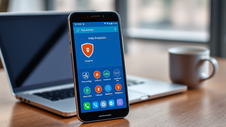 Imagem explicativa sobre aplicativos de antivírus gratuitos para celulares com foco em Android e iOS.
