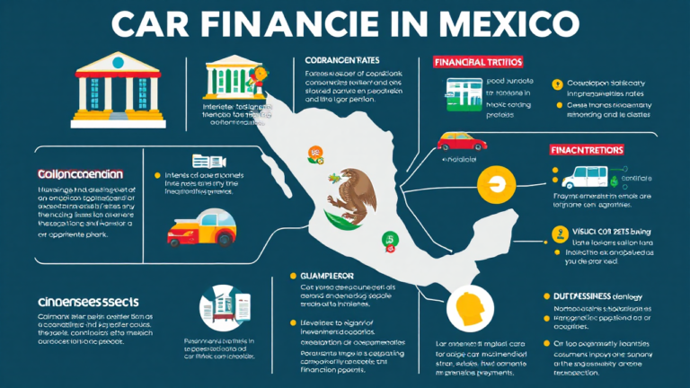 Imagem ilustrativa sobre financiamento de carros no México, com informações e dicas para aquisição de veículos.