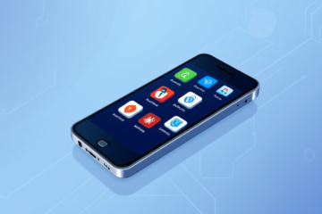 Imagem destacada de aplicativos de antivírus gratuitos para Android e iOS disponíveis na Play Store e App Store.