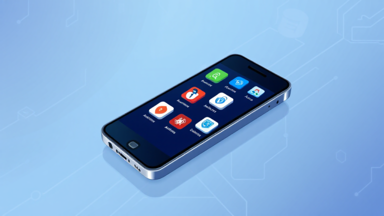 Imagem destacada de aplicativos de antivírus gratuitos para Android e iOS disponíveis na Play Store e App Store.