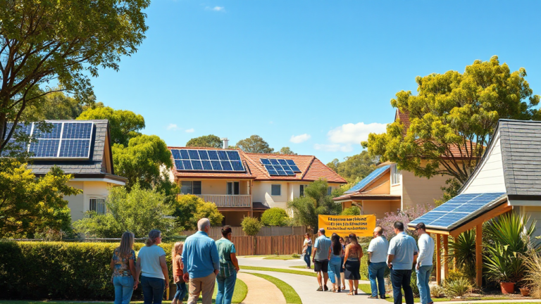 Imagem de painéis solares instalados em uma residência, simbolizando o auxílio na adoção de energia solar.