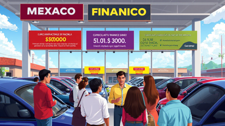 Imagem ilustrativa sobre financiamento de carros no México, destacando opções de crédito disponíveis.
