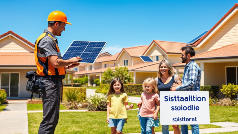 Imagem representativa da instalação de painel solar em um telhado, simbolizando o auxílio e os incentivos para adoção de energia solar.