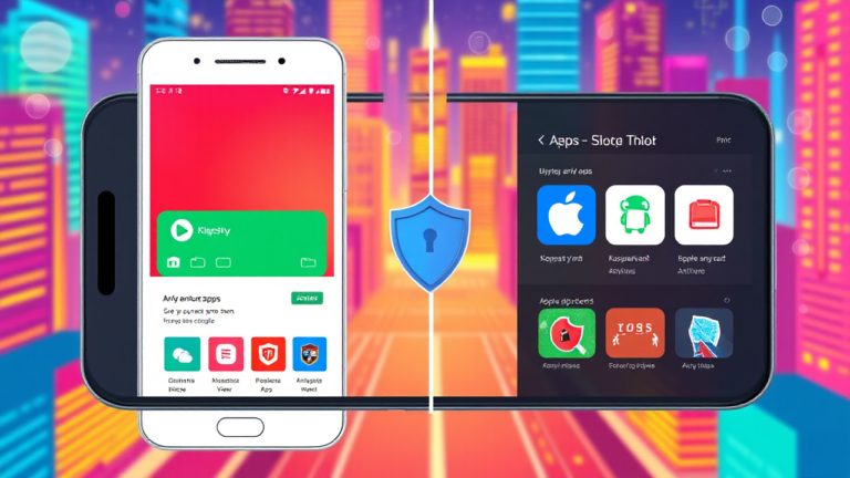 Imagem ilustrativa de aplicativos de antivírus para Android e iOS, destacando sua importância na proteção de dispositivos móveis.