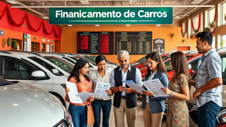 Imagem representativa sobre financiamento de carros no México, mostrando diversas opções disponíveis para consumidores.