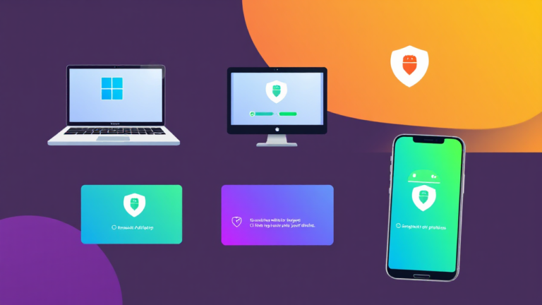 Imagem ilustrativa mostrando a instalação de um aplicativo de antivírus em diversos dispositivos.