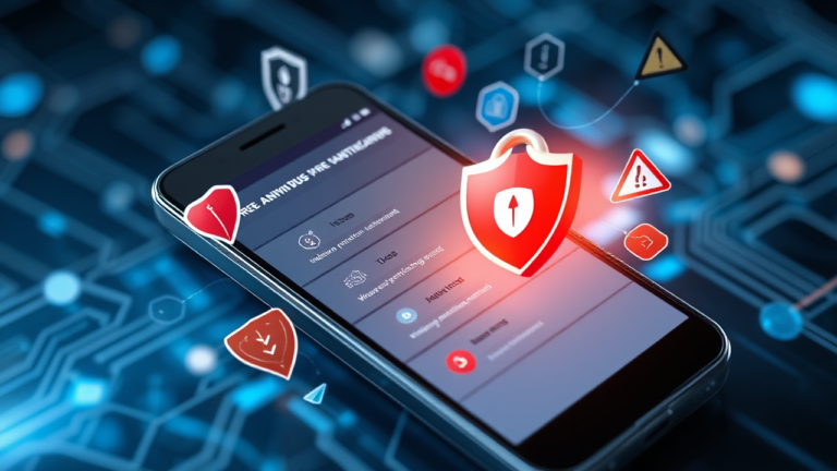 Imagem representativa de aplicativos antivírus gratuitos para celulares Android e iOS