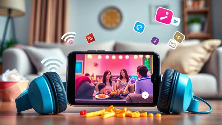 Imagem representativa dos recursos essenciais para assistir doramas no celular, incluindo telefones e aplicativos de streaming.
