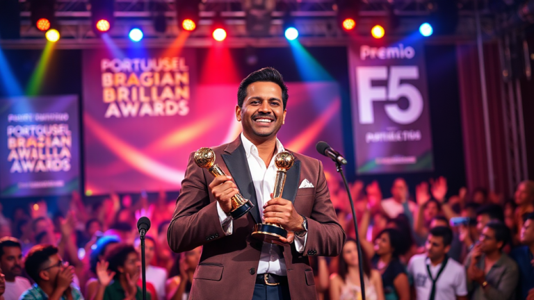 Carlinhos Maia em cerimônia de premiação, destacando suas conquistas no mundo digital.