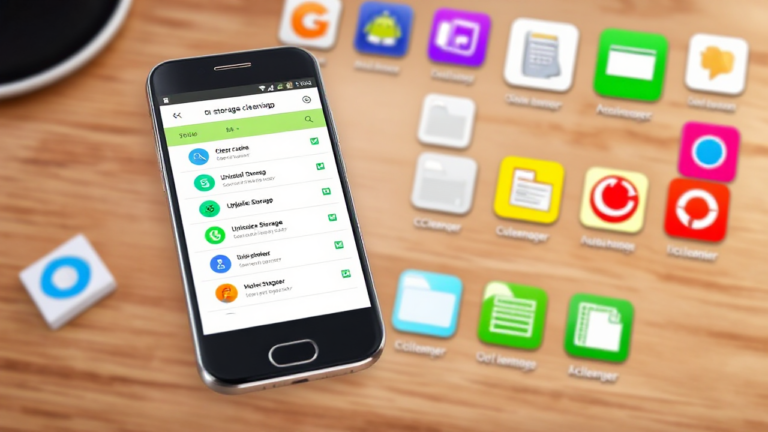 Imagem ilustrativa de aplicativos para limpeza de armazenamento em celulares Android e iOS.