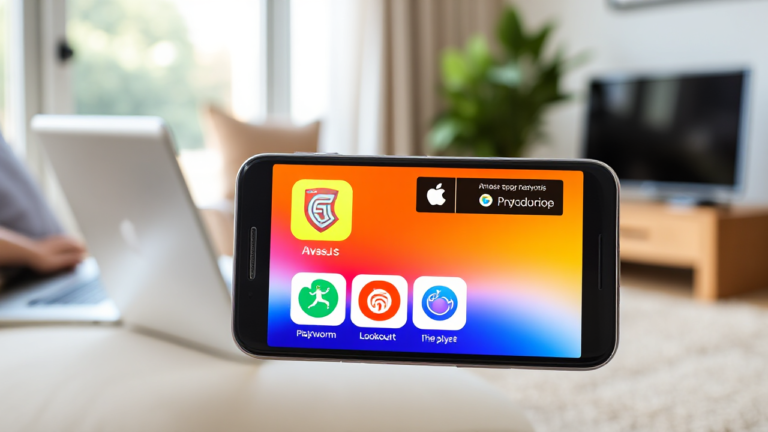 Imagem de aplicativos de antivírus gratuitos disponíveis na Play Store e App Store, destacando sua eficácia e funcionalidades.