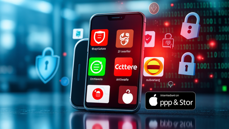 Imagem destacando antivírus gratuitos para dispositivos Android e iOS.