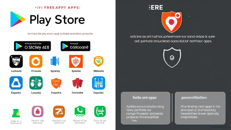 Imagem ilustrativa de aplicativos de antivírus gratuito disponíveis nas lojas Play Store e App Store para Android e iOS.