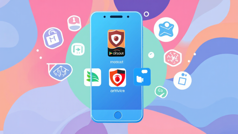 Imagem ilustrativa de aplicativos antivírus gratuitos disponíveis na Play Store e App Store para proteger dispositivos móveis contra ameaças cibernéticas.