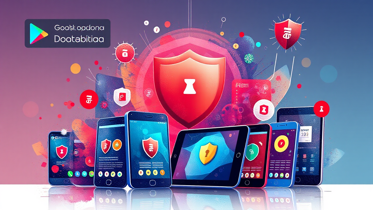 Imagem de vários aplicativos de antivírus gratuitos disponíveis para Android e iOS na Play Store e App Store.