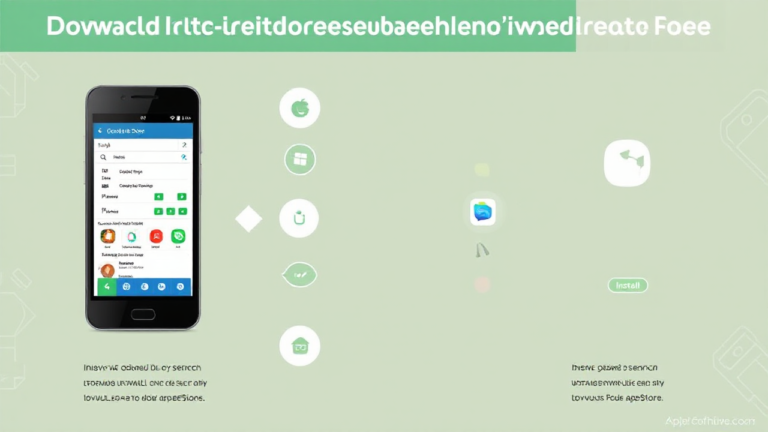 Imagem mostrando o processo de download de aplicativos de limpeza para Android e iOS.