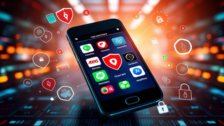 Aplicativos de antivírus gratuitos disponíveis na PlayStore e AppStore para Android e iOS.