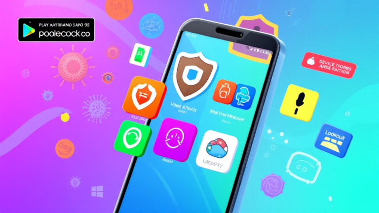Imagem de antivírus gratuito disponível nas lojas Play Store e App Store para Android e iOS.