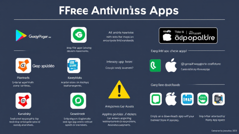Imagem ilustrativa de aplicativos de antivírus disponíveis na Play Store e App Store