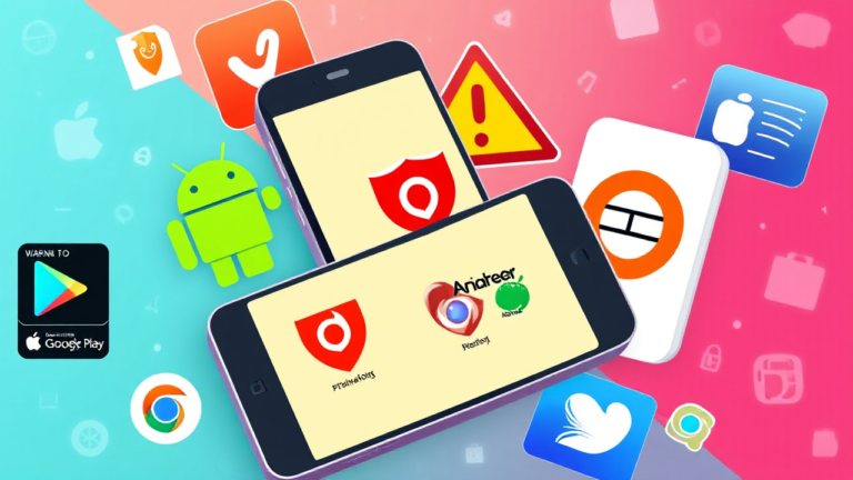 Imagem destacando aplicativos de antivírus gratuito para Android e iOS nas lojas de aplicativos.