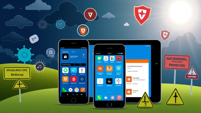 Imagem ilustrativa de aplicativos de antivírus gratuitos disponíveis nas lojas de aplicativos