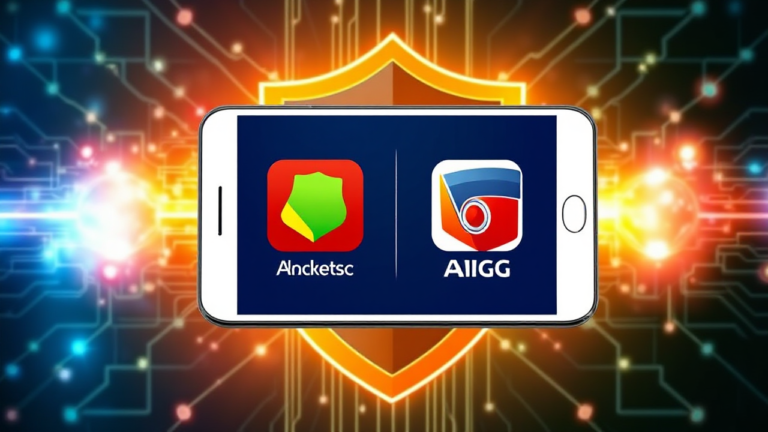 Imagem ilustrativa destacando antivírus gratuito para dispositivos Android e iOS.