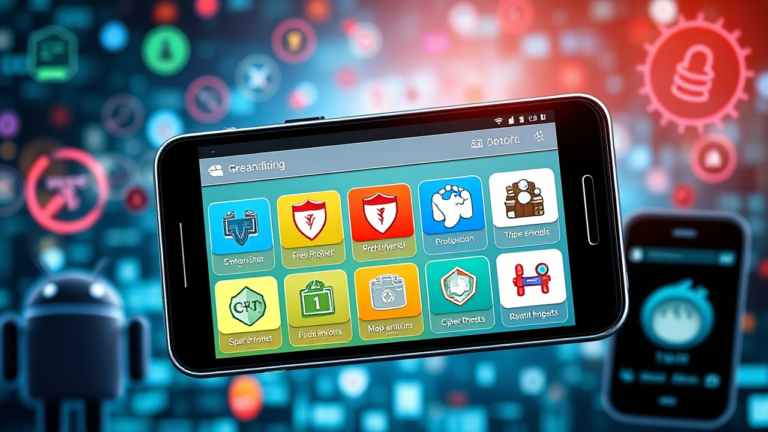 Imagem destacada sobre aplicativos de antivírus gratuitos disponíveis na Play Store e App Store.