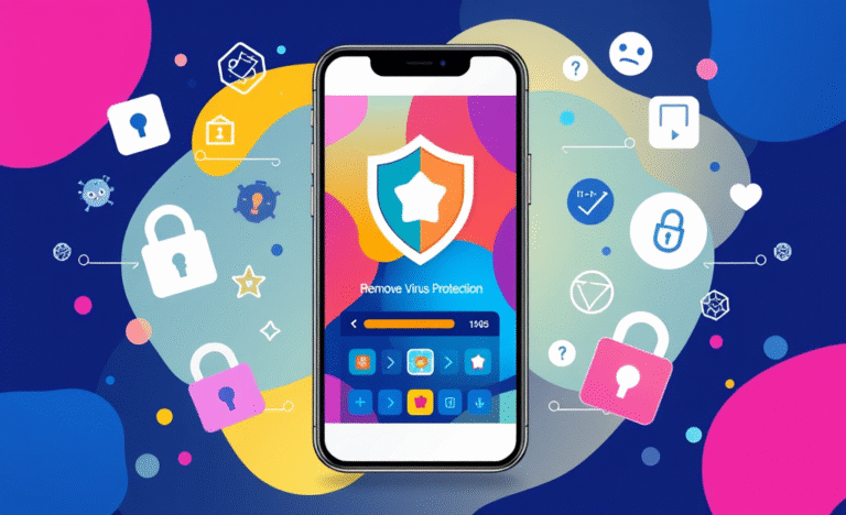 Imagem de um celular mostrando aplicativo para remover vírus
