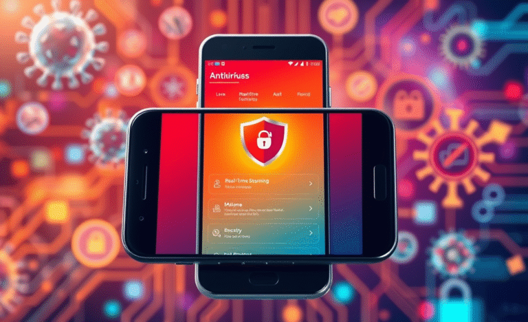 Imagem de um aplicativo de segurança para celular contra vírus.